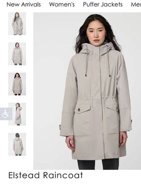 Bernardo Stone Gray Hooded Rain Coat
